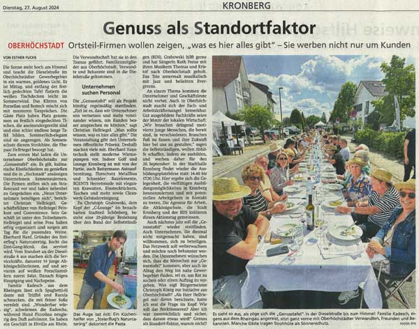 Artikel Genusstafel Taunuszeitung klein